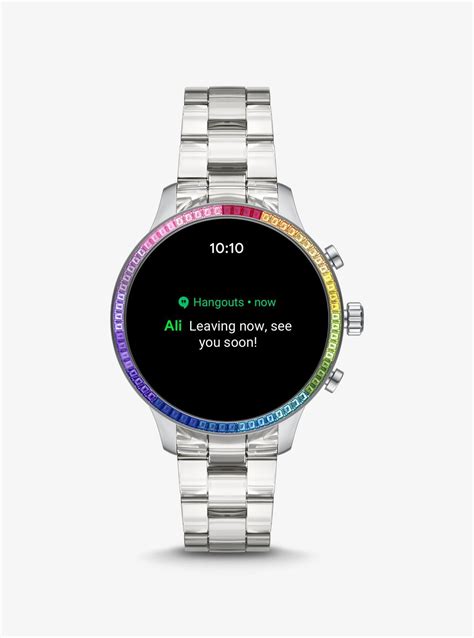 michael kors smartwatch rainbow|Gen 4 Runway Acetate and Rainbow Pavé Smartwatch .